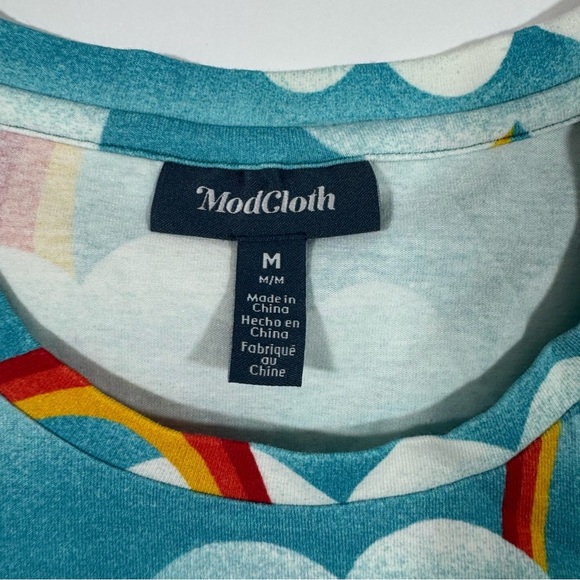 New ModCloth On Cloud Mine Tee Shirt Dress Sea Blue Clouds - Picture 5 of 7